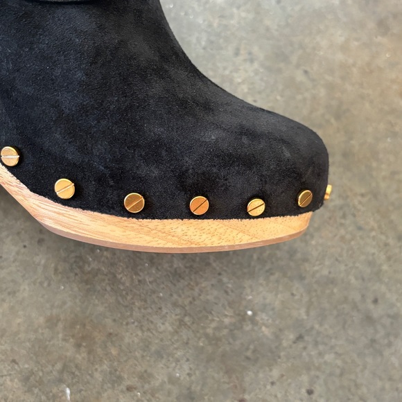 NWOB Veronica Beard Dacey Buckle Genuine Suede Slip On Clogs - Picture 6 of 10